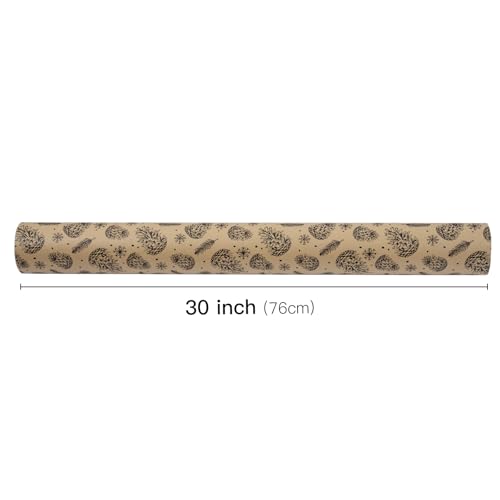 Christmas Wrapping Paper, Jumbo Roll Kraft Paper - Christmas Tree Design - 30 Inches x 100 Feet L8756
