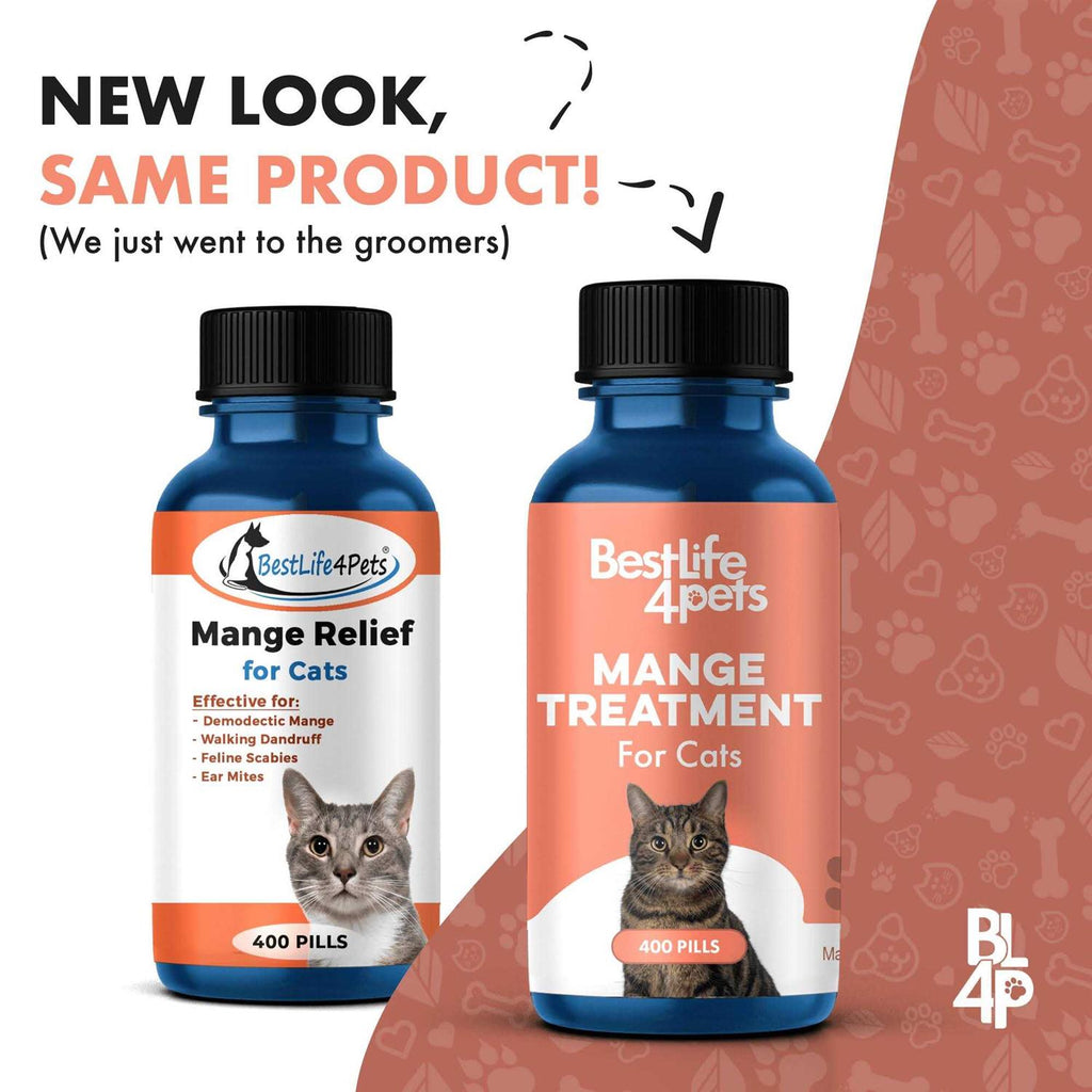 Demodectic Mange and Scabies Relief for Cats Ear Mites & Itch Relief Supplements for Cat Itching Relief N78029