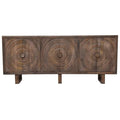 Solid Wood Cabinet with 6 Doors in Brown Finish F61458