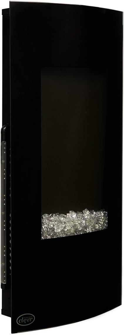 32 Vertical Wall Mounted Electric Fireplace Heater, Black, 750-1500W O40749