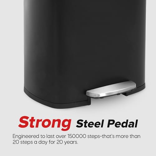 White 13 Gallon Stainless Steel Step Waste Bin Q227705