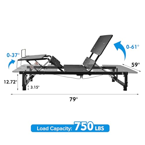 Queen Size Black Electric Adjustable Bed Frame X2219