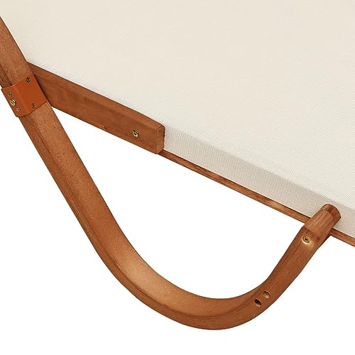 White Textilene and Solid Wood Poplar Sun Lounger K159