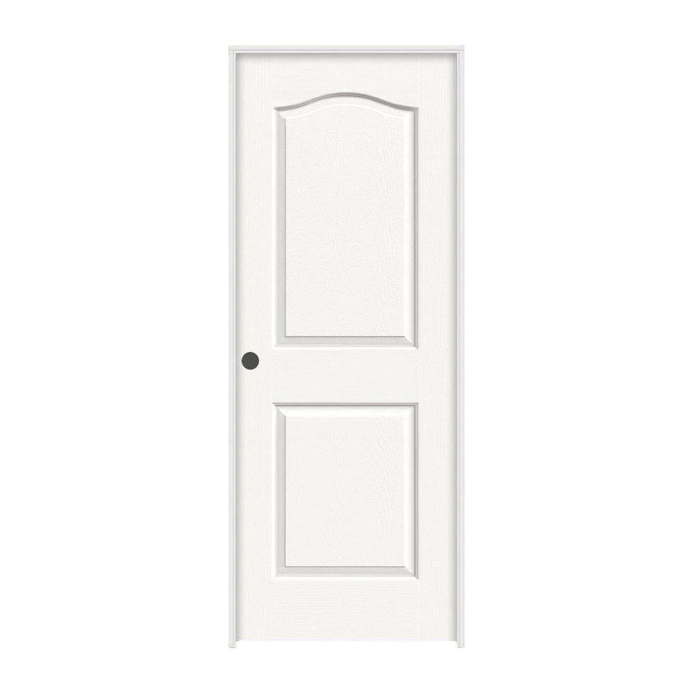 28 in. x 80 in. White Painted Right-Hand Textured Molded Composite MDF Single Prehung Interior Door F507200
