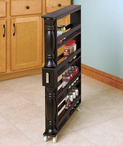 Natural Slim Rolling Kitchen Cart C241