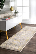 2x10 Runner Rug Gold/Off-White D613