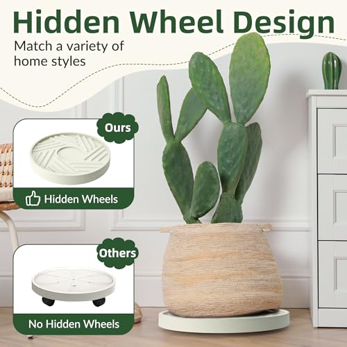 Gray 14 inch Round Plant Caddy with Wheels G2623