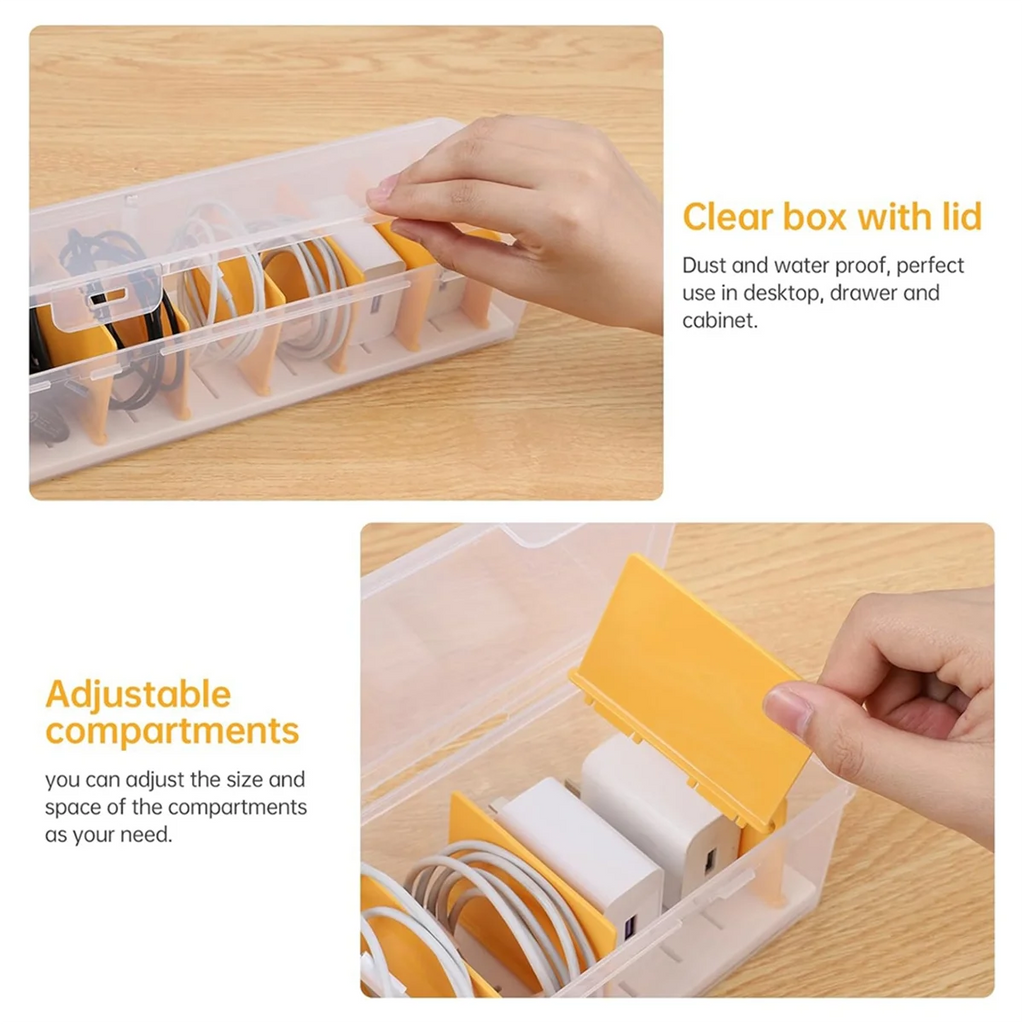 Clear Cable Organizer Box with Lid X686469
