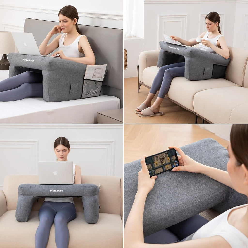 Inflatable Bed Rest Pillow with Lap Desk R17970
