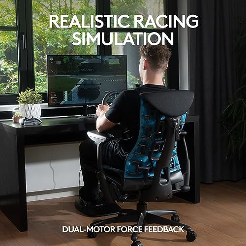 Black Leather Racing Wheel and Floor Pedals B724