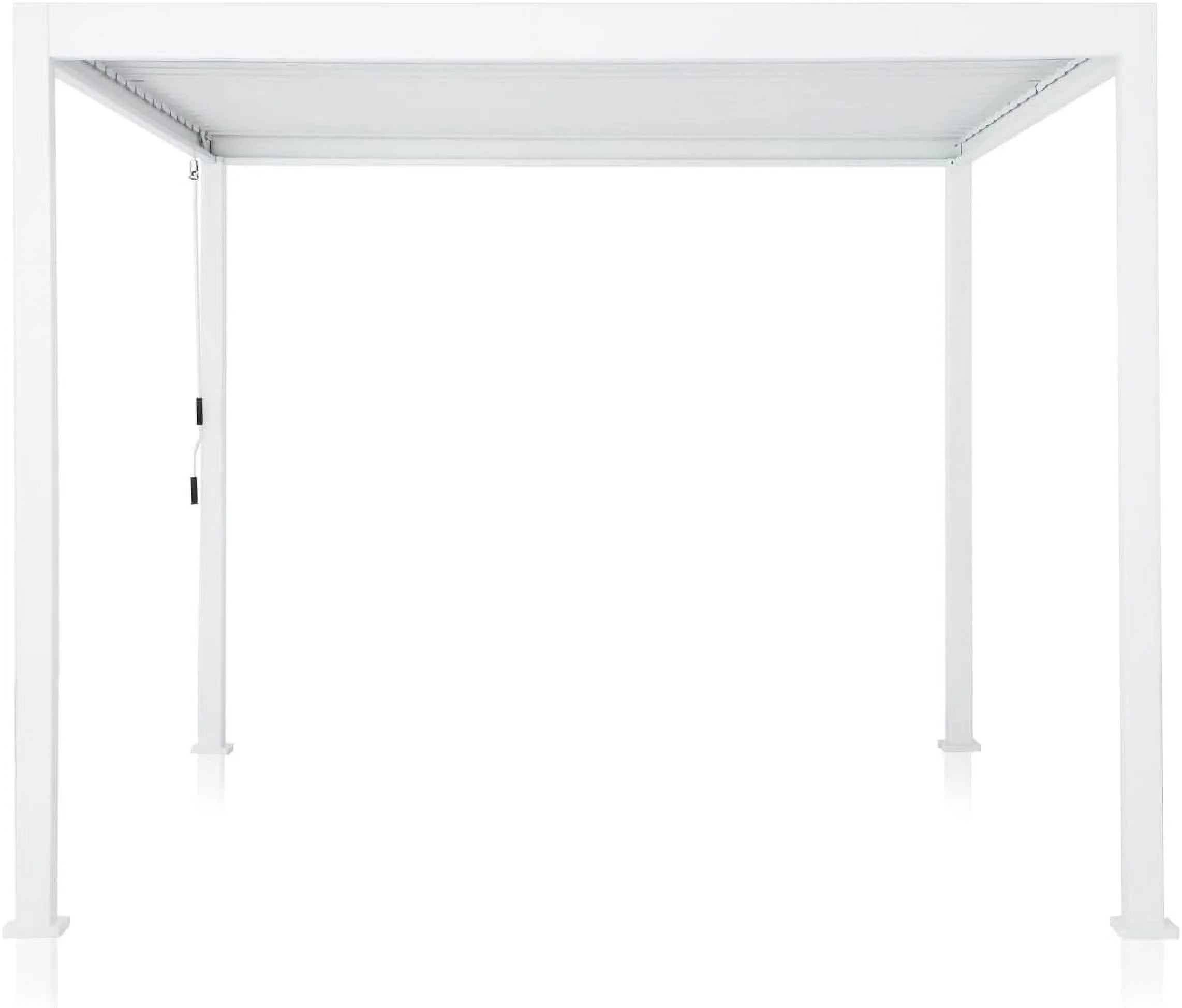 White 10' x 10' Aluminum Louvered Pergola with Adjustable Roof V116627