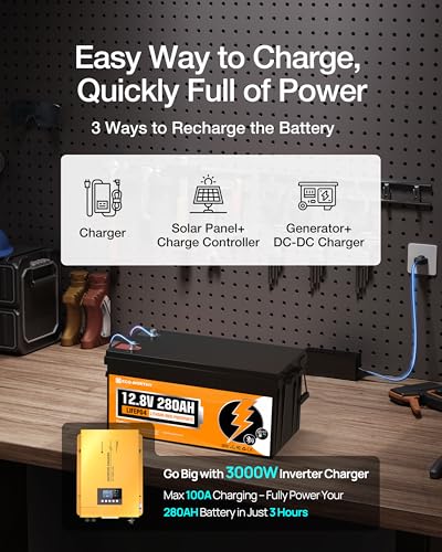 12V 280AH LiFePO4 Lithium Battery with Bluetooth A9856