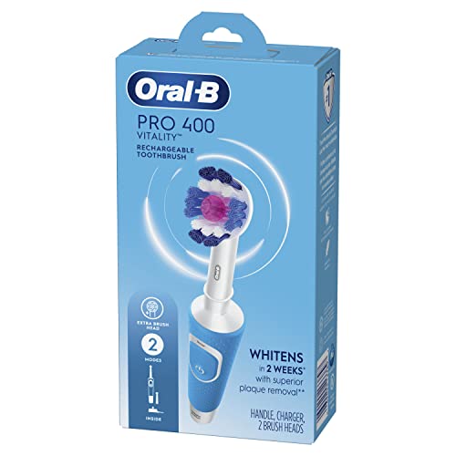 Blue Rechargeable Electric Toothbrush with 2 Brush Heads V185