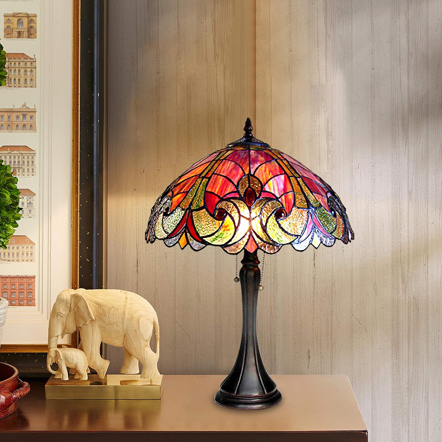 2 Light Victorian Table Lamp 16" Shade K896429