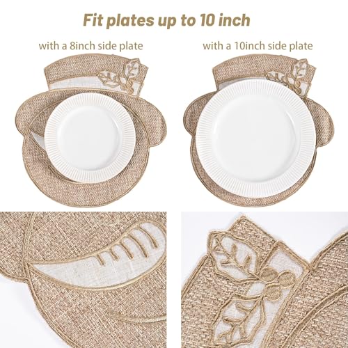 Set of 4 Burlap Christmas Placemats O917672