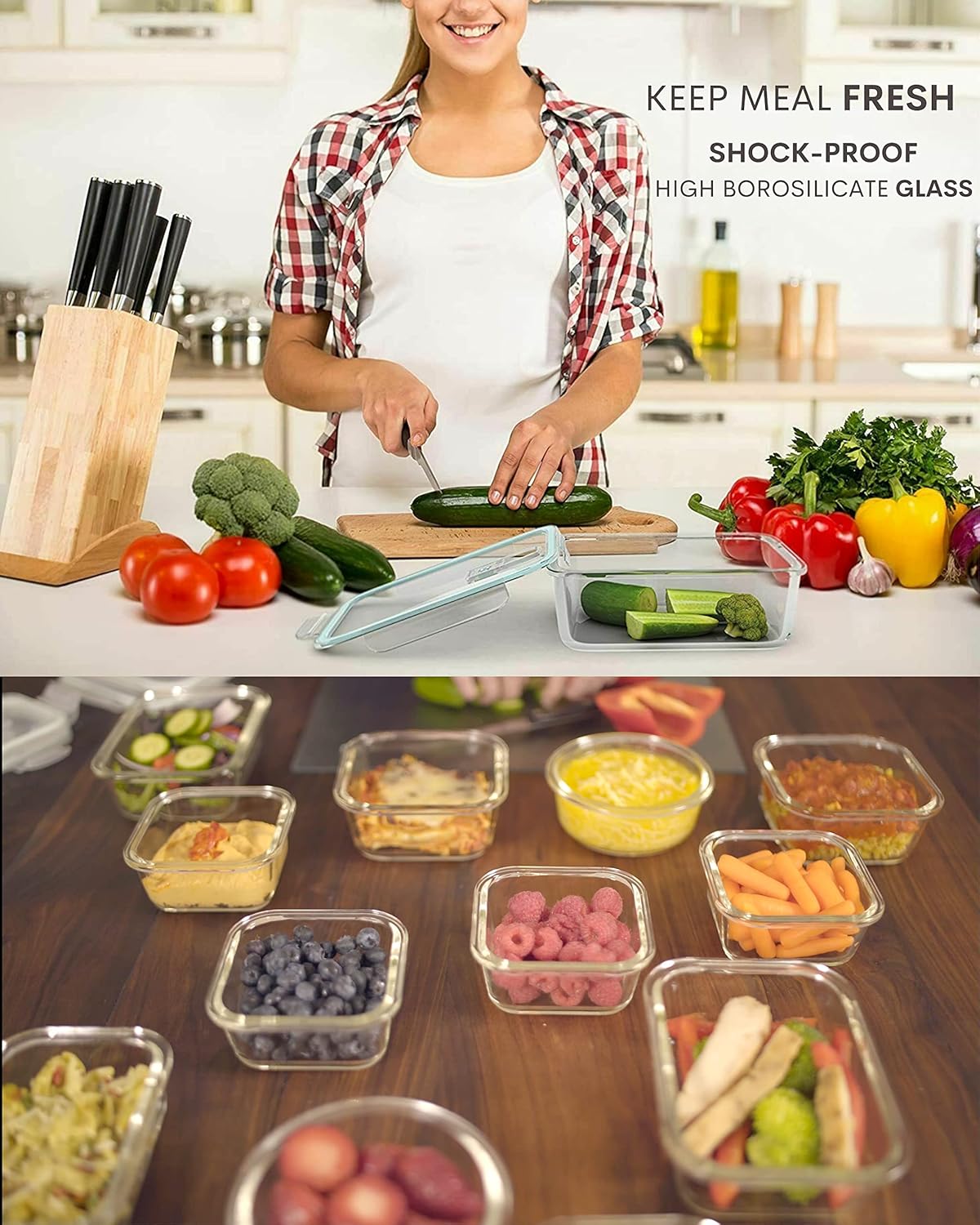 24 Pc Airtight Glass Food Storage Containers with Lids B965630