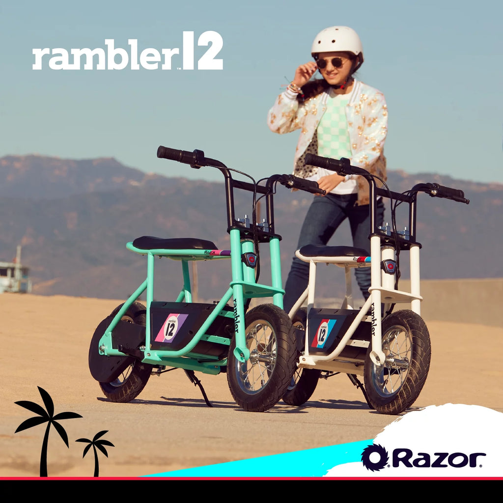 12 Seated Electric Scooter, White, 12" Air-Filled Tires Y720209