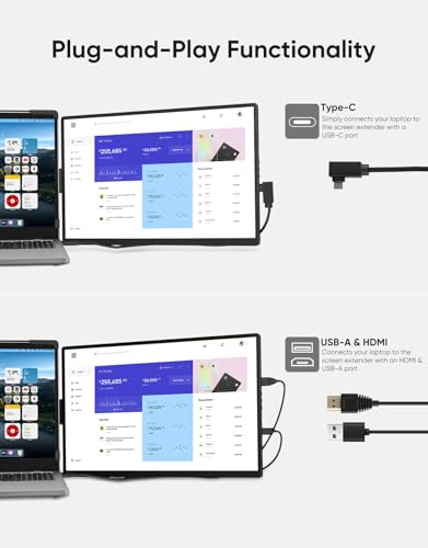 14" FHD 1200P IPS External Portable Monitor U50366