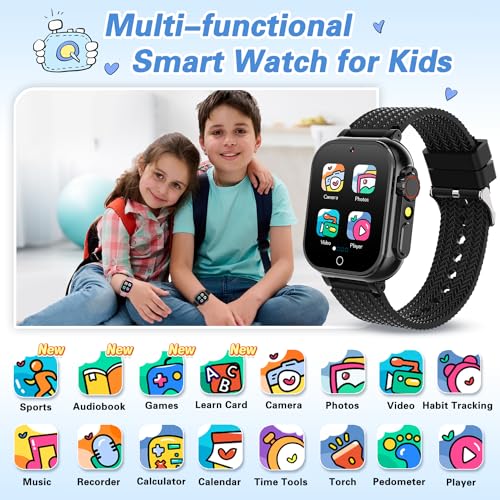 Kids Smart Watch with 32 Puzzle Games Camera Music Player Pedometer H8163