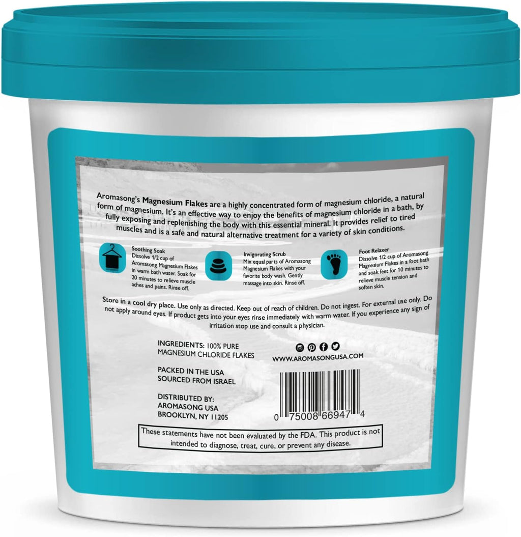 4 LB Raw Dead Sea Magnesium Flakes Bath Salt N93055
