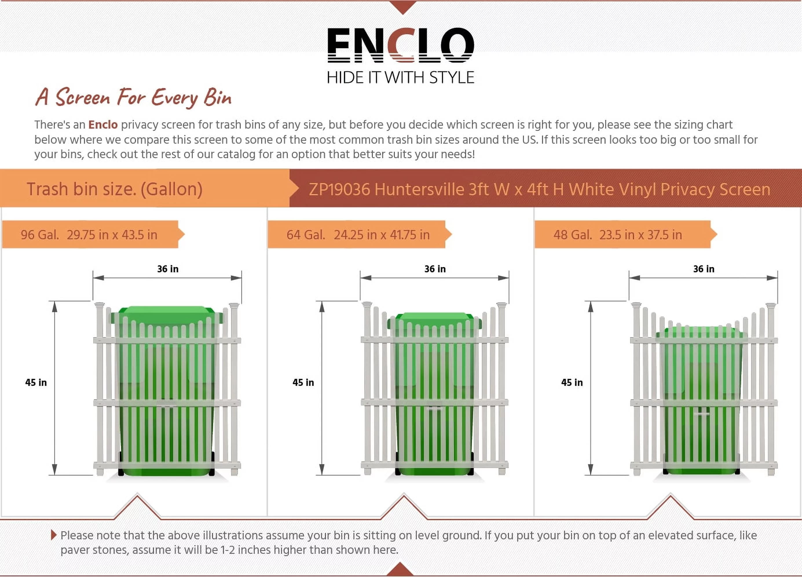 Outdoor Privacy Screen Enclosure (48in x 36in - 2 panels) V746