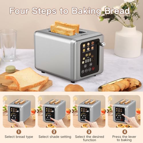 Stainless Steel 2 Slice Digital Toaster with Extra Wide Slots L3928
