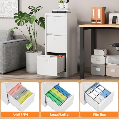 3 Drawer Black Metal Locking File Cabinet N44014