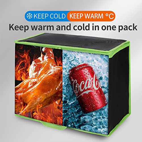 Insulated Food Delivery Bag, Black-Red, 1Pk H623