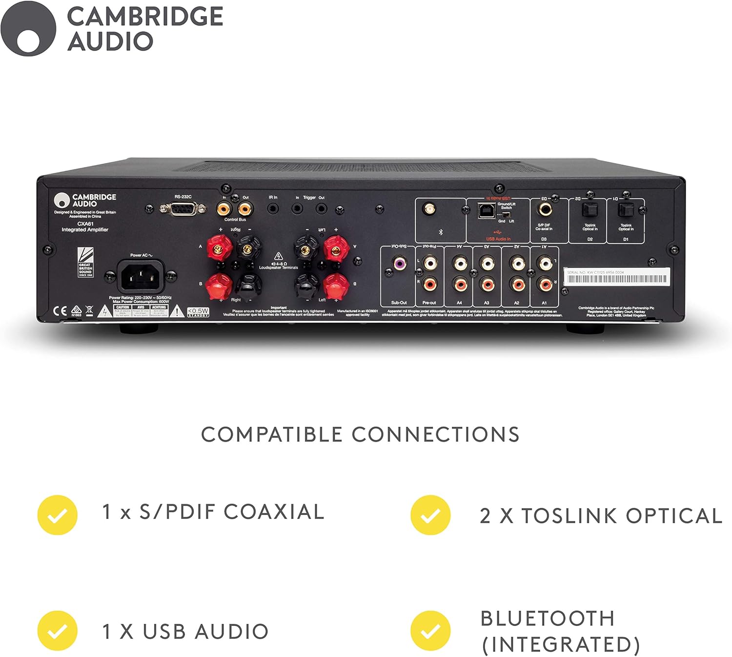 Stereo Two-Channel Amplifier with Bluetooth and Built-in DAC Q5102