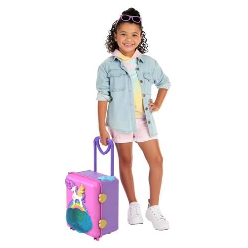 Pollyville Playset, Large Travel Toy with 4 Dolls, Car, 25+ Accessories & Storage G123125