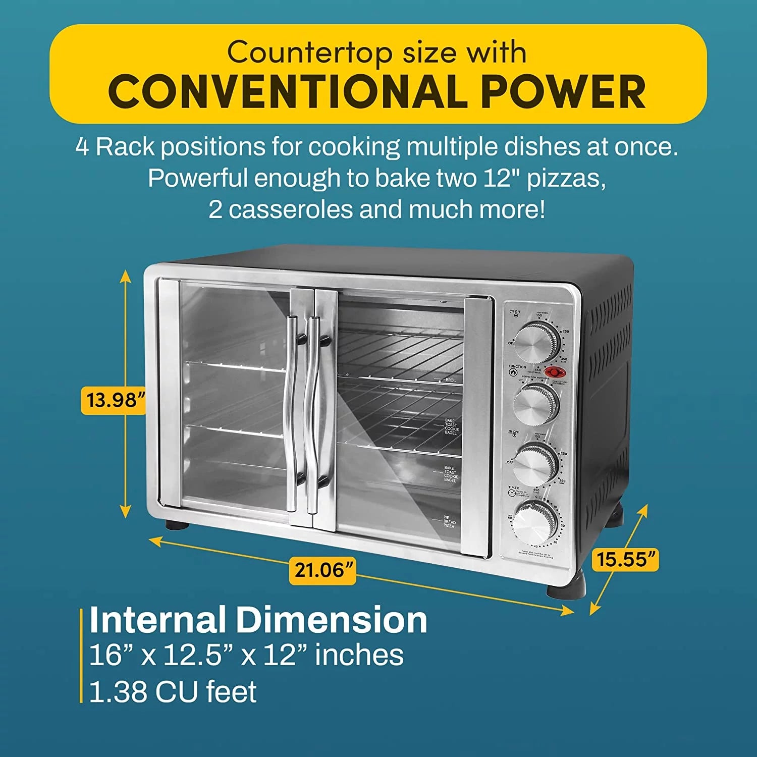 47.5Qt 18-Slice Convection Oven Stainless Steel K91892