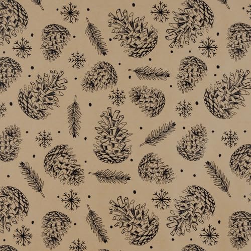 Christmas Wrapping Paper, Jumbo Roll Kraft Paper - Christmas Tree Design - 30 Inches x 100 Feet L8756