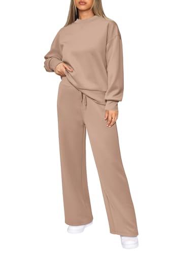 2 Piece Long Sleeve Pullover Tops And Long Pants Lounge Sets V6574