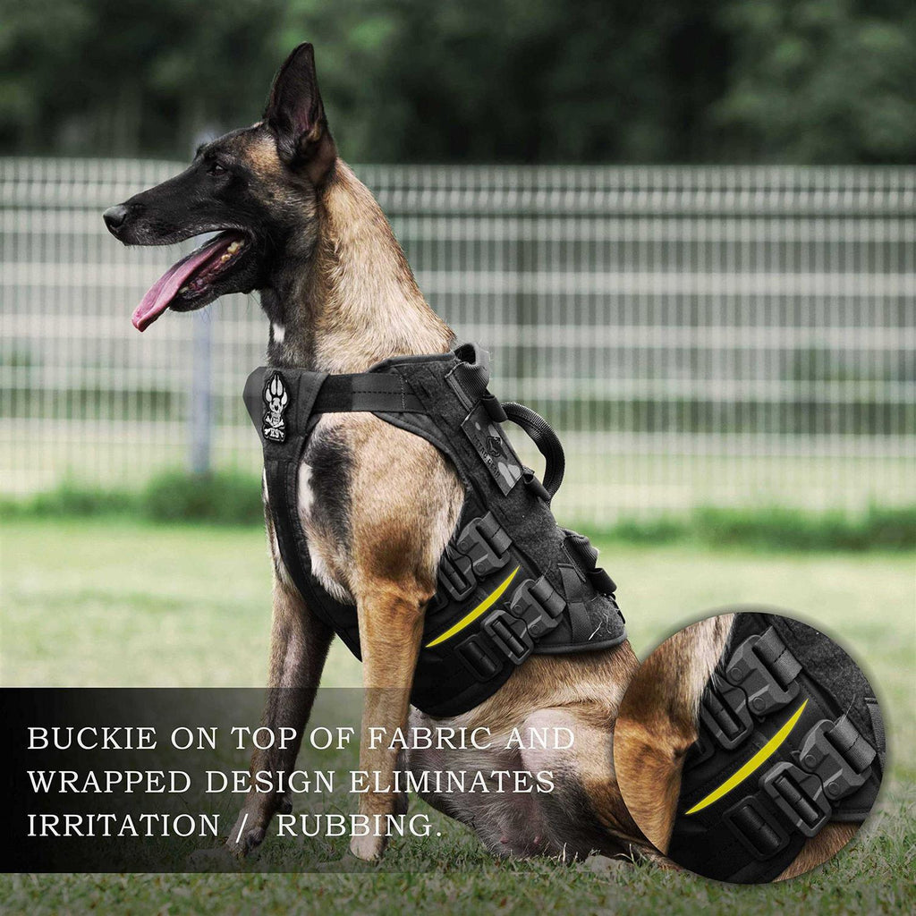 Tactical Dog Harness K9 Dog Training Vest Adjustable Padded MOLLE Vests M175329
