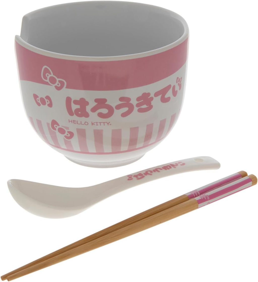 Ceramic Ramen Bowl Set with Chopsticks and Spoon J465