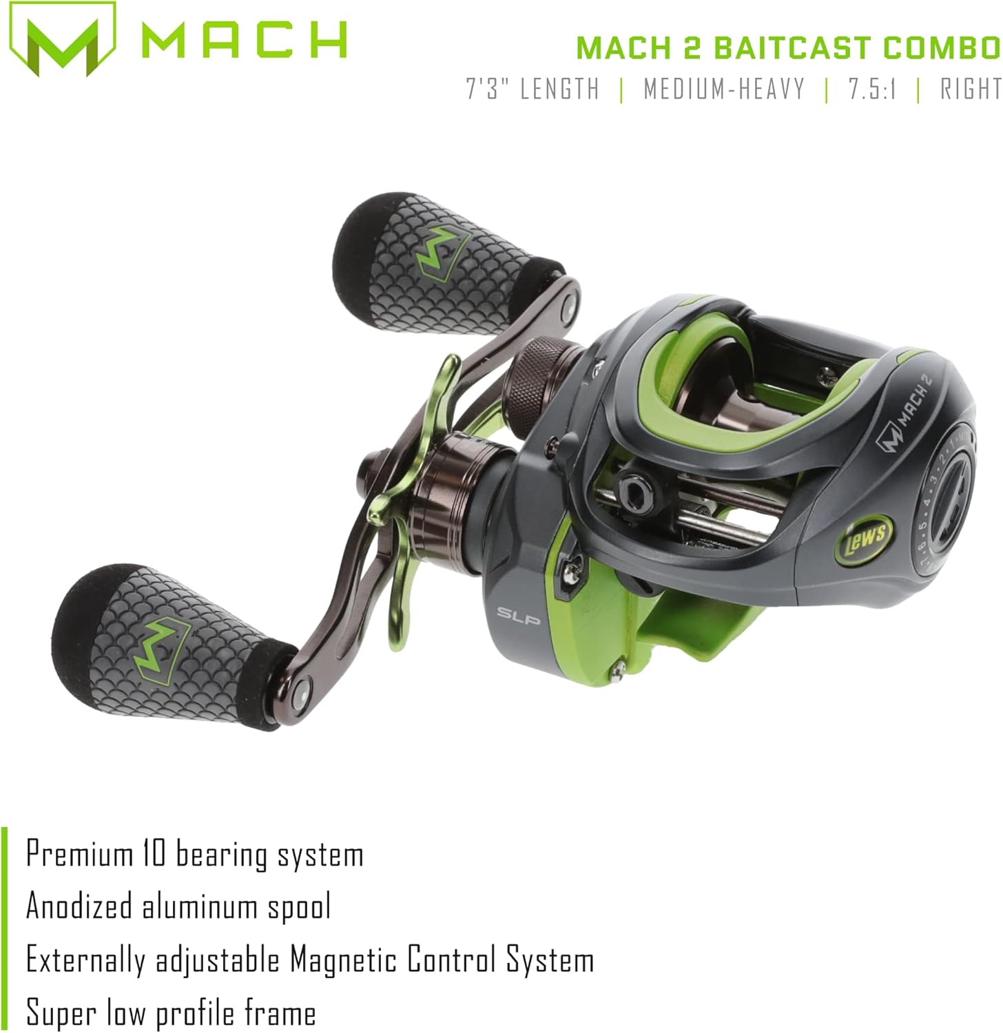 7-Foot 3-Inch 1-Piece IM8 Graphite Fishing Rod and Casting Reel Combo S6008
