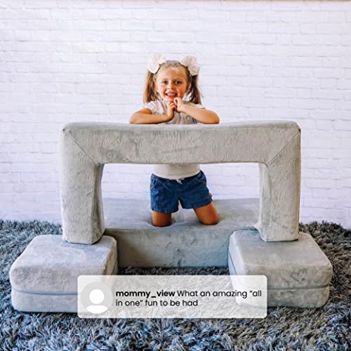 Grey Modular Foam Sofa with 2 Ottomans T6705