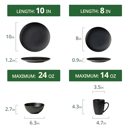 16-Piece Porcelain Dinnerware Set, Service for 4, Blue S2907
