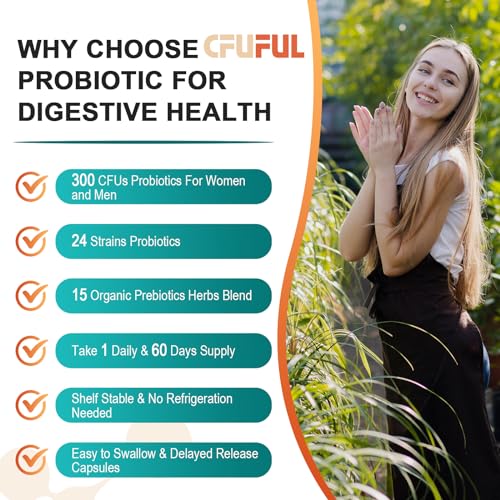 300 Billion CFU 24 Strains Probiotic with 15 Organic Herbs Prebiotics Blend O596