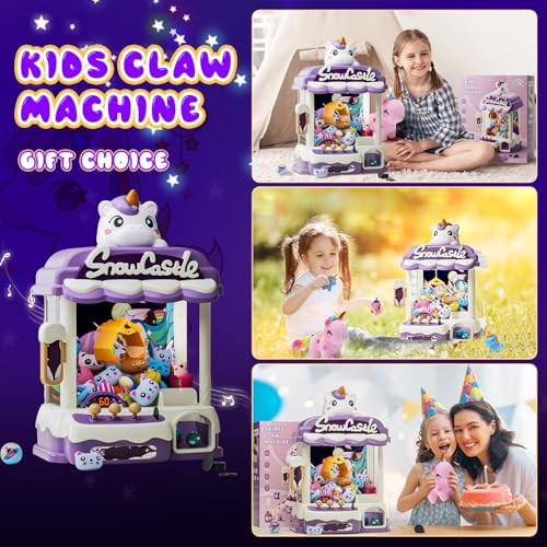 Large Claws Machines for Kids, Unicorns Toys, Candy Dispenser Games Mini Vending Toy with Slap Bracelet W629