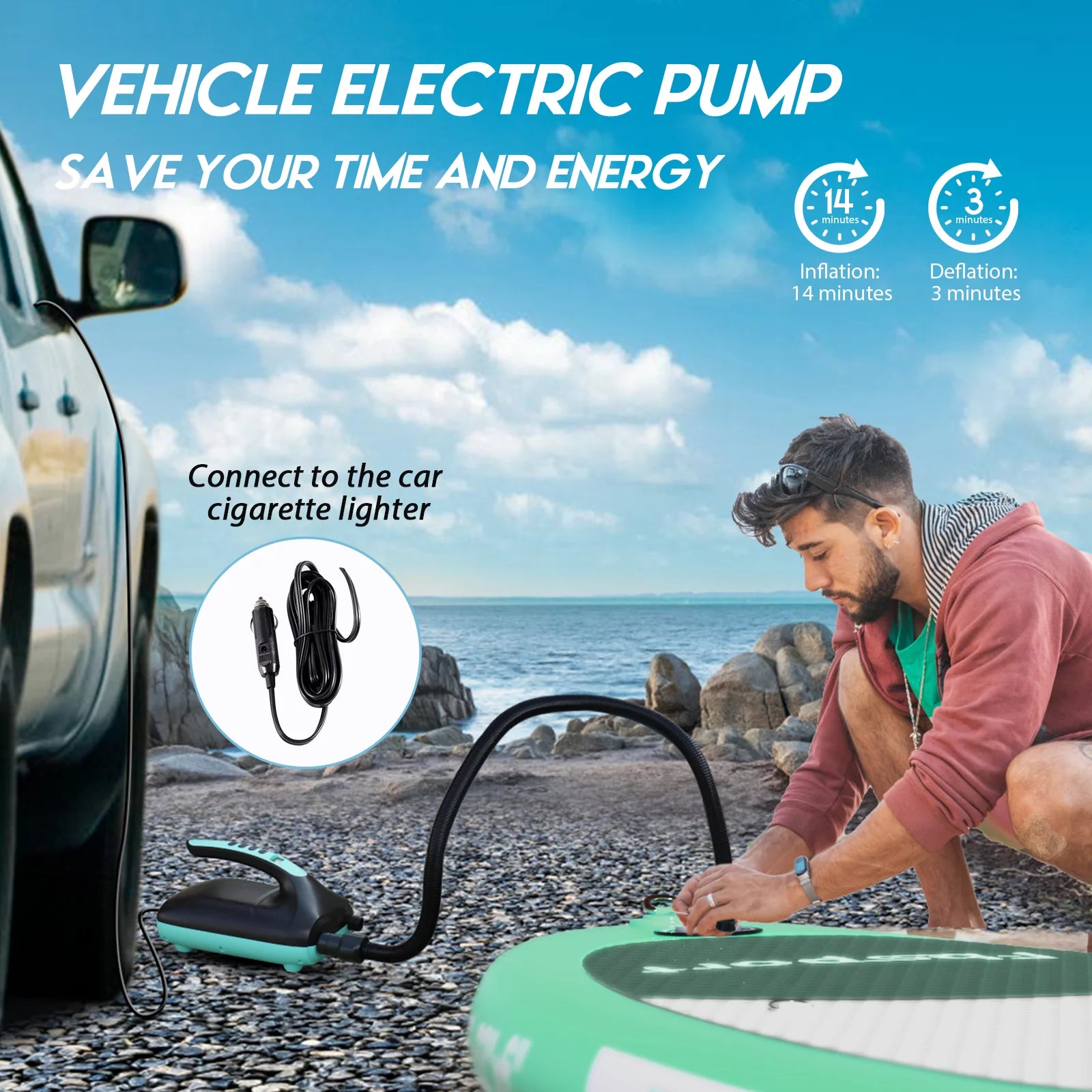 Inflatable Electric Paddle Board 11' Length with Electric Pump B3268