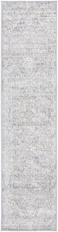Light Grey & Ivory Runner Rug L504