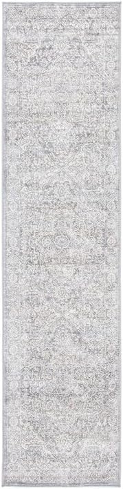 Light Grey & Ivory Runner Rug L504