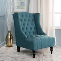 Teal Button-Tufted Fabric Accent Chair G681