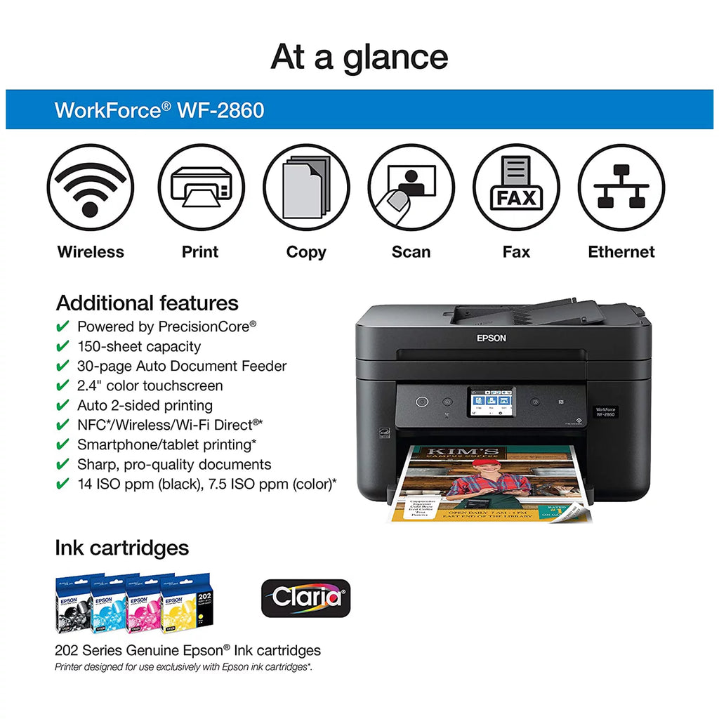 Wireless Color All-in-One Printer with Scanner, Copier, Fax U38303