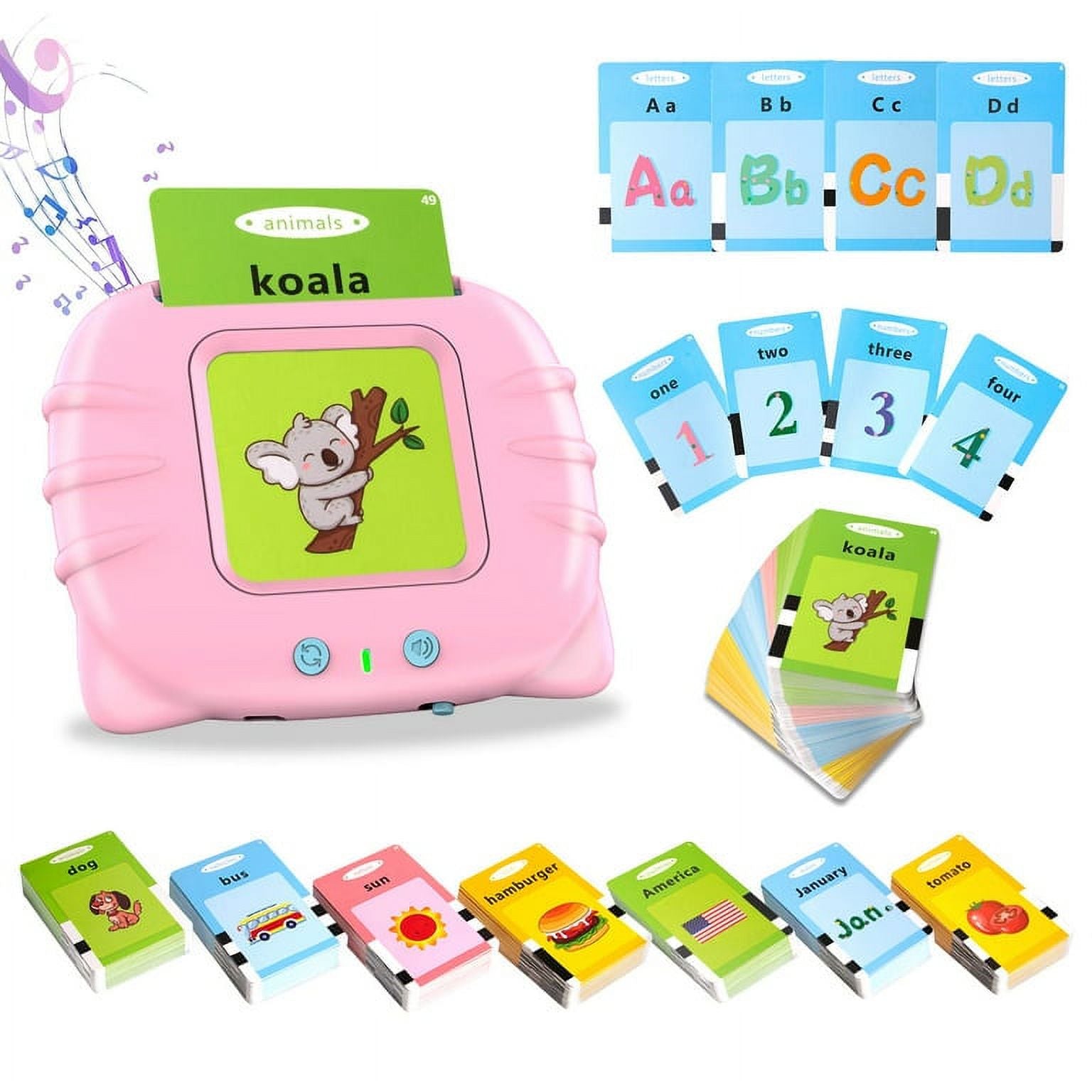 Pink Talking Flash Cards Toddler Toys G564