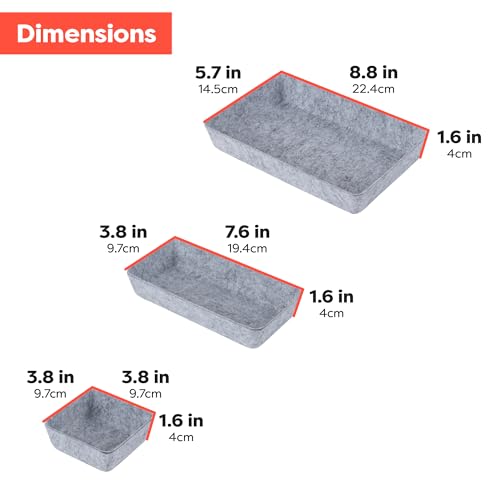 10-Piece Modular Felt Drawer Organizer Set U380