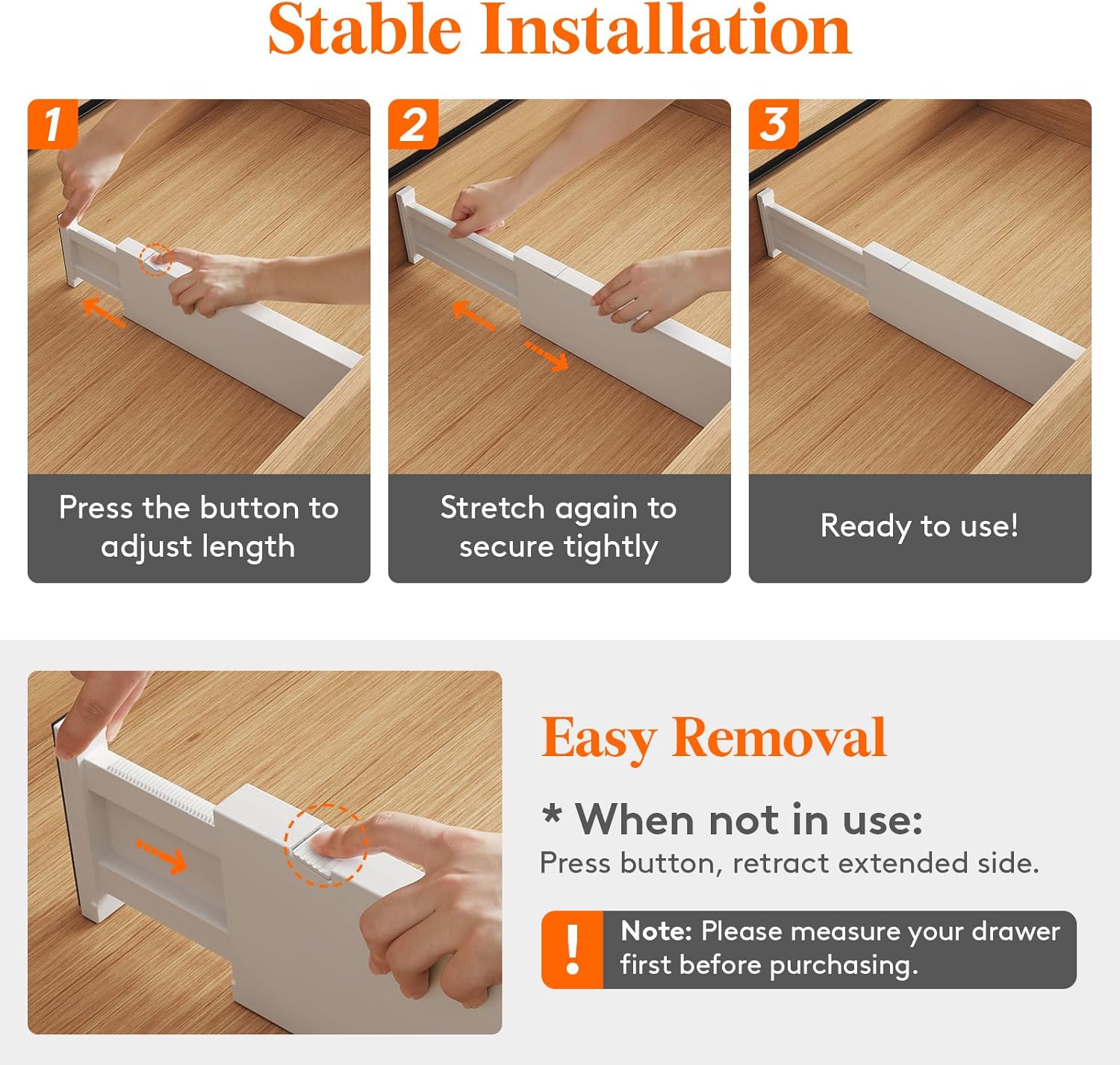5 Pack Plastic Adjustable Drawer Dividers U542