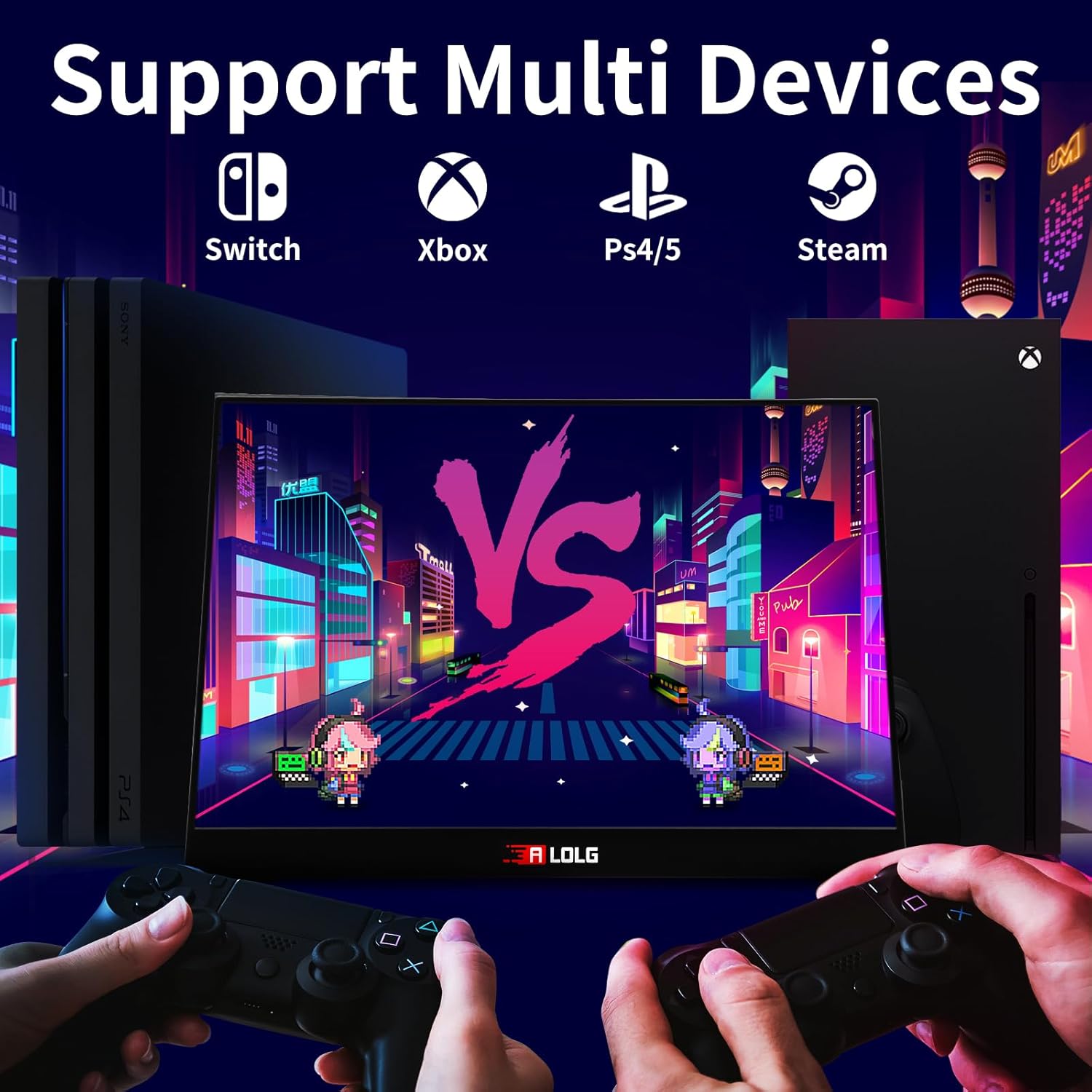 15.6 Inch FHD 1080P Portable Monitor with USB-C and HDMI Inputs D843255