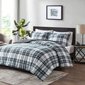Black King 3 Piece Plaid Comforter Set F482